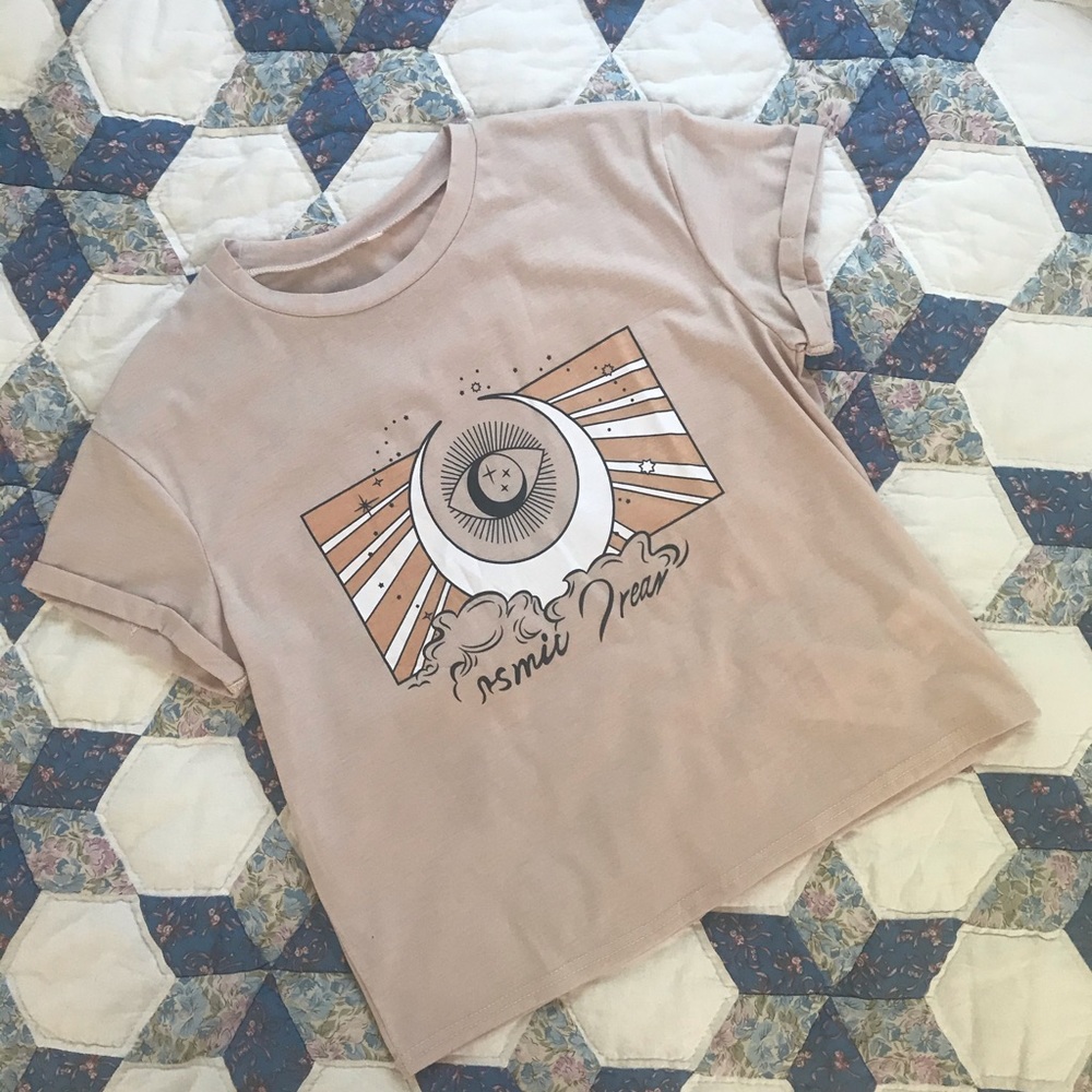 Boho Cosmic Dream Eye Cropped Tee - Picture 2 of 7